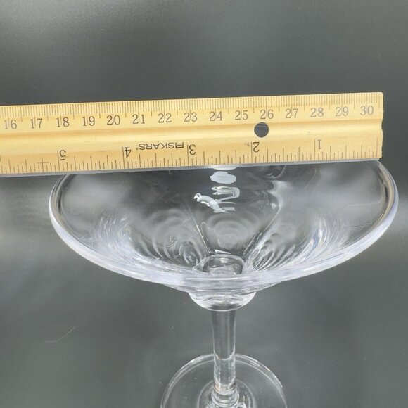 Simon Pearce Cavendish Clear Optic Blown Glass Martini Glasses Cups Set 2 Stems - Picture 3 of 16